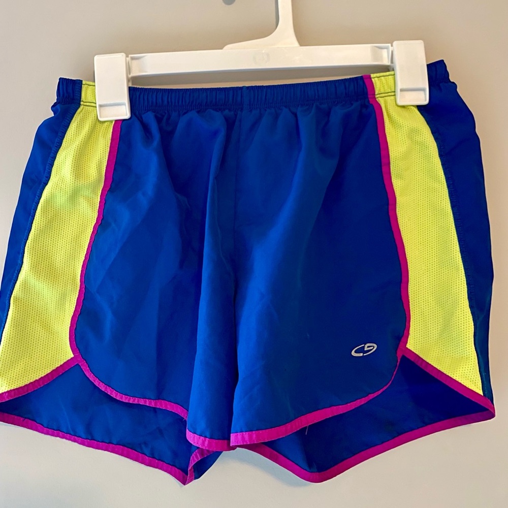 Neon retro champion running shorts
